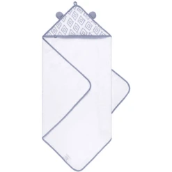 Emma & Noah Kapuzenhandtuch Rauten Blau 80 X 80 Cm