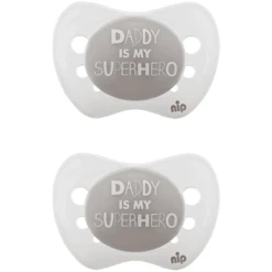 Nip® Schnuller Gr. 1 Silikon Daddy Is My Superhero 2 Stück