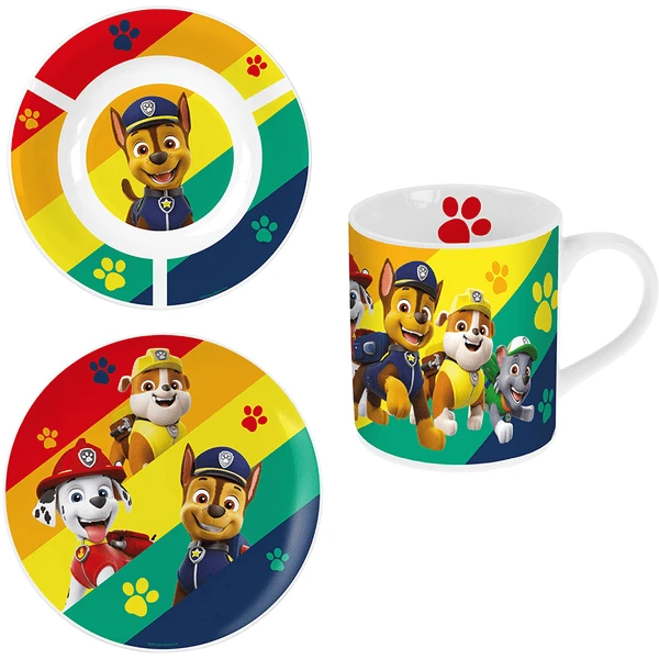 P:os Frühstücksset Paw Patrol, 3tlg Aus Keramik 1 P:os Frühstücksset Paw Patrol, 3tlg Aus Keramik